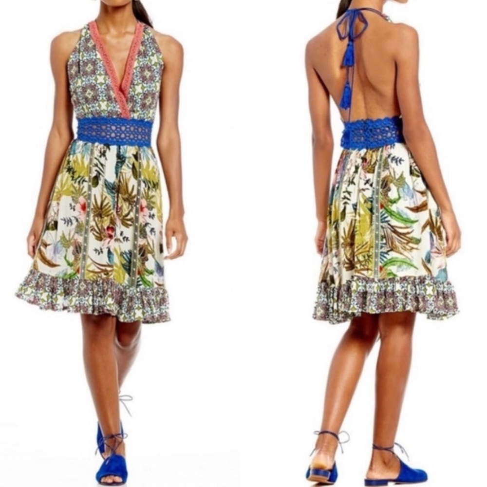 Chelsea & Violet tropical floral midi dress